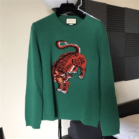 gucci tiger intarsia wool sweater|gucci tiger for sale.